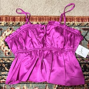 Japna Magenta Satin Camisole Top